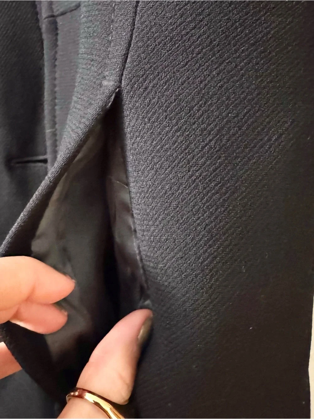 J CREW Black Wool Blend Single-Breasted Coat